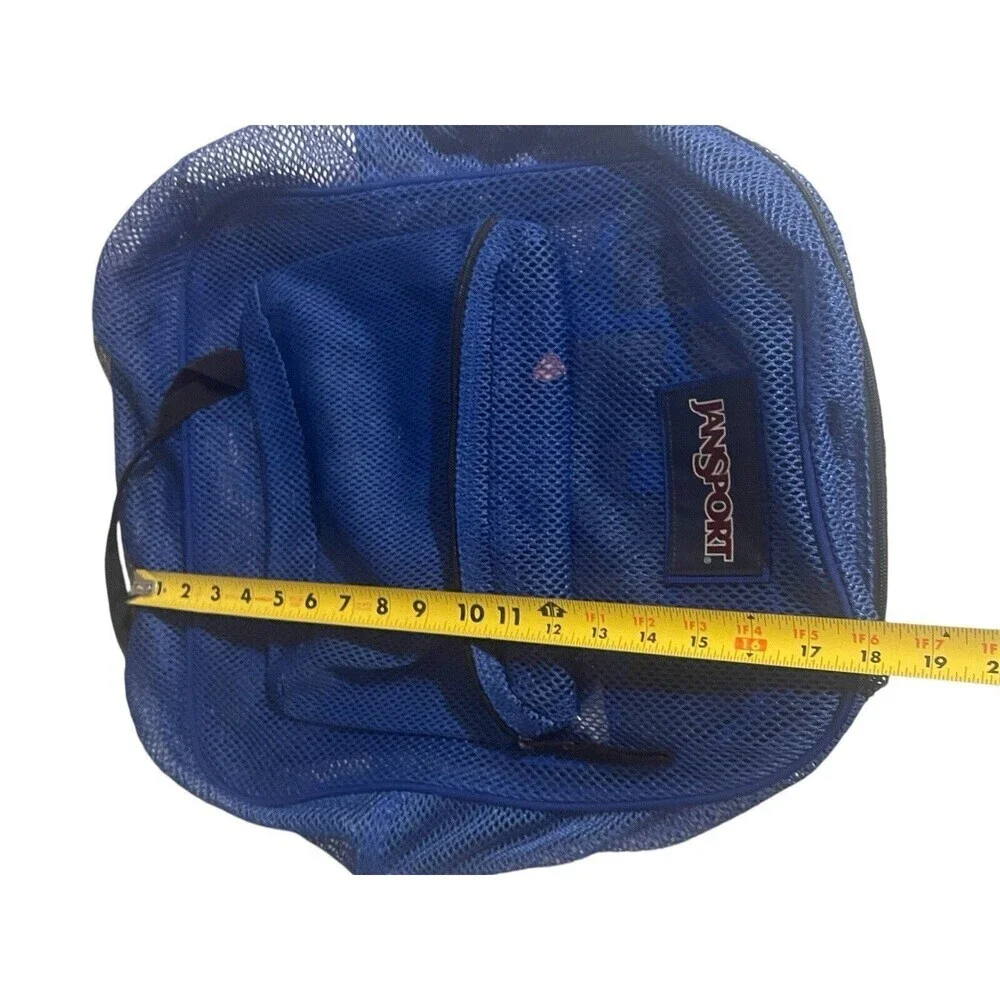 Jansport Mesh Backpack Full Size Book Bag See Through Navy Blue New JS0A2SDG
